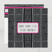 Zwart, Wit & Heet Roze Architectonische Detail Kaa Feestdagenkaart (Voorkant / Achterkant)