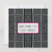 Zwart, Wit & Heet Roze Architectonische Detail Kaa Feestdagenkaart (Voorkant)