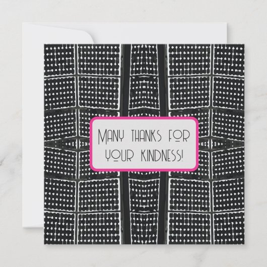 Zwart, Wit & Heet Roze Architectonische Detail Kaa Feestdagenkaart (Voorkant)