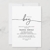 Zwart Wit Helder Het Is Een Jongen Baby Shower Kaart (Voorkant)