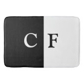 Zwart-wit helften aangepaste initialen badmat (Voorkant)