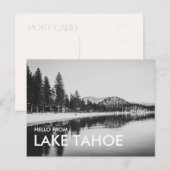 Zwart-wit Hello from Lake Tahoe ansichtkaart Briefkaart (Voorkant / Achterkant)