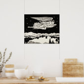 Zwart-wit Hemels Bergkunst Poster (Keuken)
