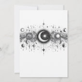 Zwart & Wit Hemelse bruiloft uitnodiging (Achterkant)