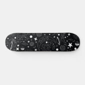 Zwart-wit hemelse kosmische sterrenstelsels persoonlijk skateboard (Horizontaal)