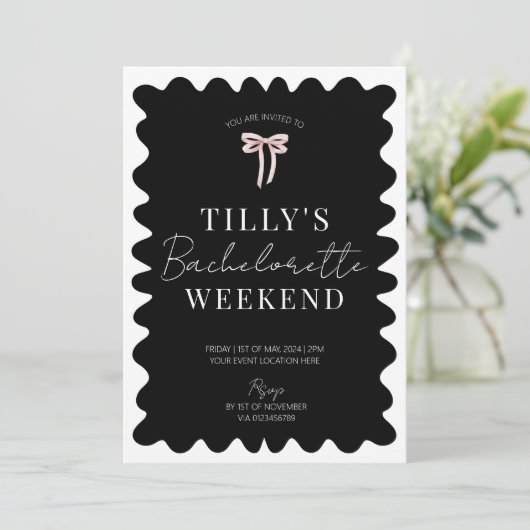 Zwart Wit Hen Do Bachelorette Weekend Route Kaart (Staand voorkant)