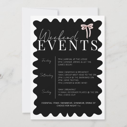 Zwart Wit Hen Do Bachelorette Weekend Route Kaart (Achterkant)