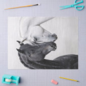 Zwart-wit hengst Horse Art Decoupage Tissuepapier (Craft)