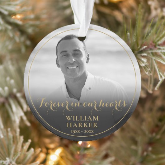Zwart-wit herdenkingsfoto ornament (Boom)