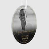 Zwart-wit herdenkingsfoto ornament (voorkant)