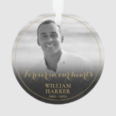 Zwart-wit herdenkingsfoto ornament (achterkant)