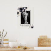 Zwart-Wit Herdenkingsviering van het Leven Poster (Keuken)