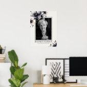 Zwart-Wit Herdenkingsviering van het Leven Poster (Thuiskantoor)