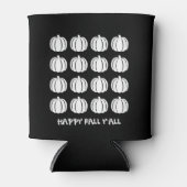 Zwart-wit herfst decoratie pompoenen blikjeskoeler (Voorkant)