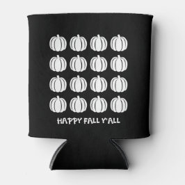 Zwart-wit herfst decoratie pompoenen blikjeskoeler