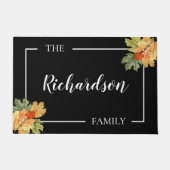 Zwart-wit Herfst gebladerte Deurmat (Voorkant)