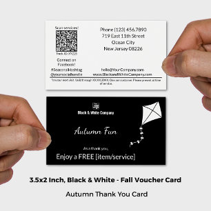 Zwart & Wit Herfst Leuk Gratis Cadeaubon Kaart