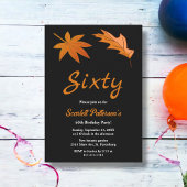 Zwart-wit herfstbladeren Herfst 60e verjaardag Kaart