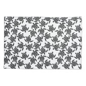 Zwart-wit Herhaal Motief | Zeeen schildpadpatroon Kussensloop (Achterkant)