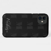 Zwart-wit Herhaal Patroon Monogram Case-Mate iPhone Case (Achterkant (horizontaal))