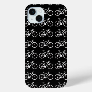 Zwart-wit herhaalde fietsen iPhone 15 mini hoesje