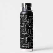 Zwart-wit herhalend Cadeaus voornaam en achternaam Waterfles (Links)
