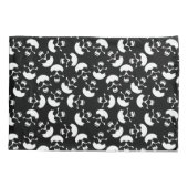 Zwart-wit Herhalend Motief | Schedelpatroon Kussensloop (Achterkant)