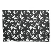 Zwart-wit Herhalend Motief | Schedelpatroon Kussensloop (Voorkant)