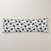 Zwart-wit Herhalend Motief | Spinnenpatroon Lichaamskussen (Achterkant)