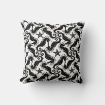 Zwart-wit Herhalend Motief | Zeepaardpatroon