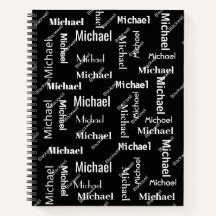 Zwart-wit herhalend voornaam en achternaam van kla