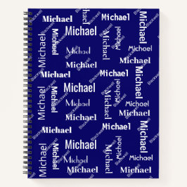 Zwart-wit herhalend voornaam en achternaam van kla notitieboek