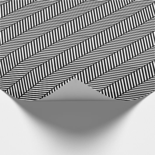 Zwart-wit herringbone cadeaupapier (Hoek)
