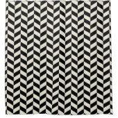 Zwart-wit herringbone Chevrons Pattern Douchegordijn (Voorkant)