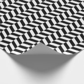 Zwart-wit herringbone-omslagpapier cadeaupapier (Hoek)