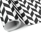 Zwart-wit herringbone over patroon cadeaupapier (Rol Hoek)
