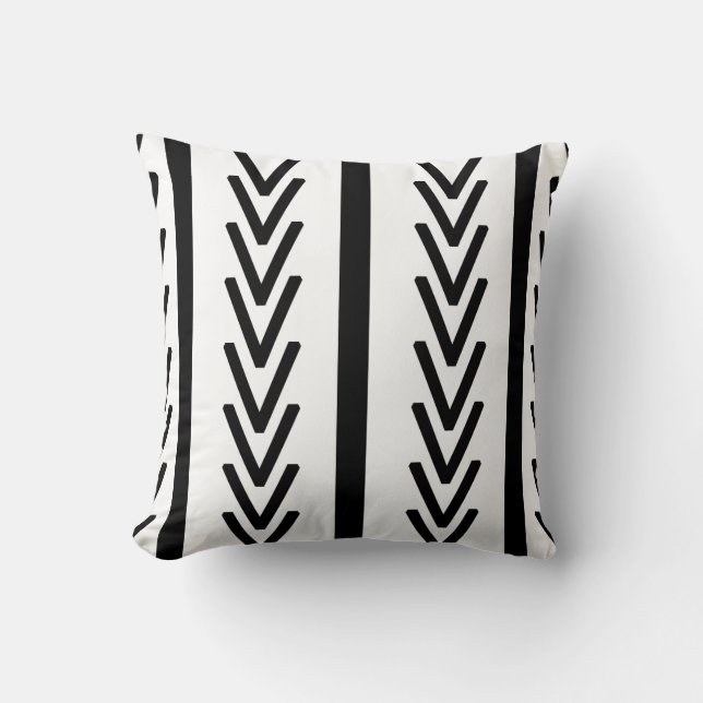 ZWART-WIT HERRINGBONE-PATROON KUSSEN (Voorkant)
