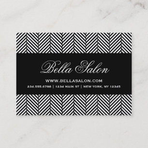 Zwart-wit herringbone visitekaartje