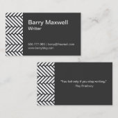 zwart-wit herringbotpatroon visitekaartje (Voorkant / Achterkant)