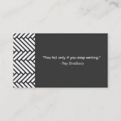 zwart-wit herringbotpatroon visitekaartje (Achterkant)