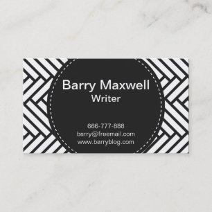 zwart-wit herringbotpatroon visitekaartje
