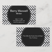 zwart-wit herringbotpatroon visitekaartje (Voorkant / Achterkant)