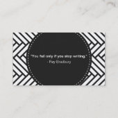 zwart-wit herringbotpatroon visitekaartje (Achterkant)