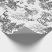 zwart wit hert in het besneeuwde bos cadeaupapier (Hoek)
