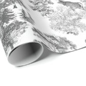 zwart wit hert in het besneeuwde bos cadeaupapier (Rol Hoek)