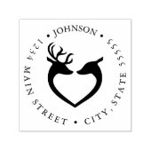 Zwart-wit Herten Hart Silhouet Retourlabel Zelfinktende Stempel (Design)