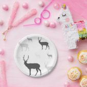 Zwart-wit herten silhouet papier Borden Papieren Bordje (Feest)