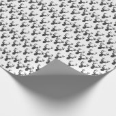 Zwart-wit hertenkoppen patroon cadeaupapier (Hoek)