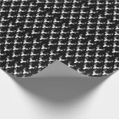 Zwart-wit hertenkoppen patroon cadeaupapier (Hoek)