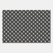 Zwart-wit hertenkoppen patroon inpakpapier vel (Voorkant 3)